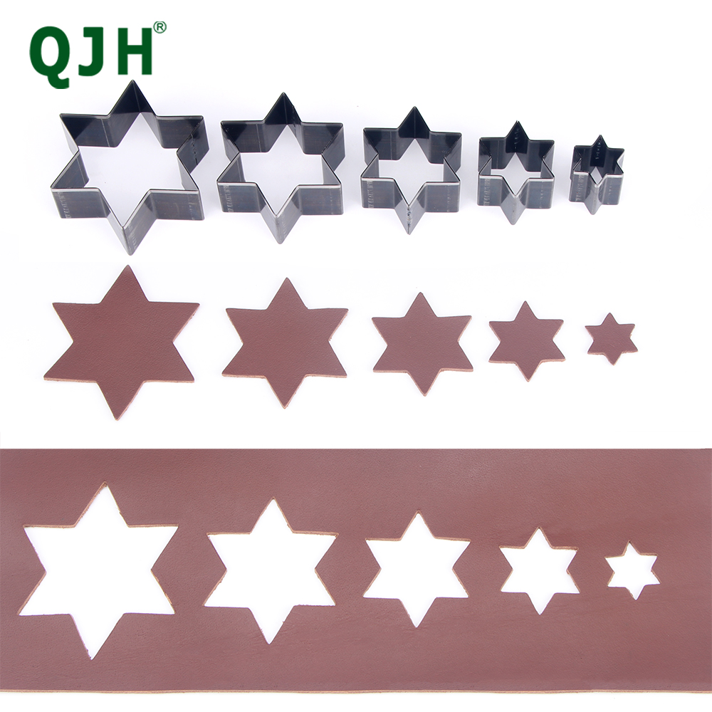 Leatherwork Punch - Qjh 5 Stuks Zeshoekige Lederen Snijmal