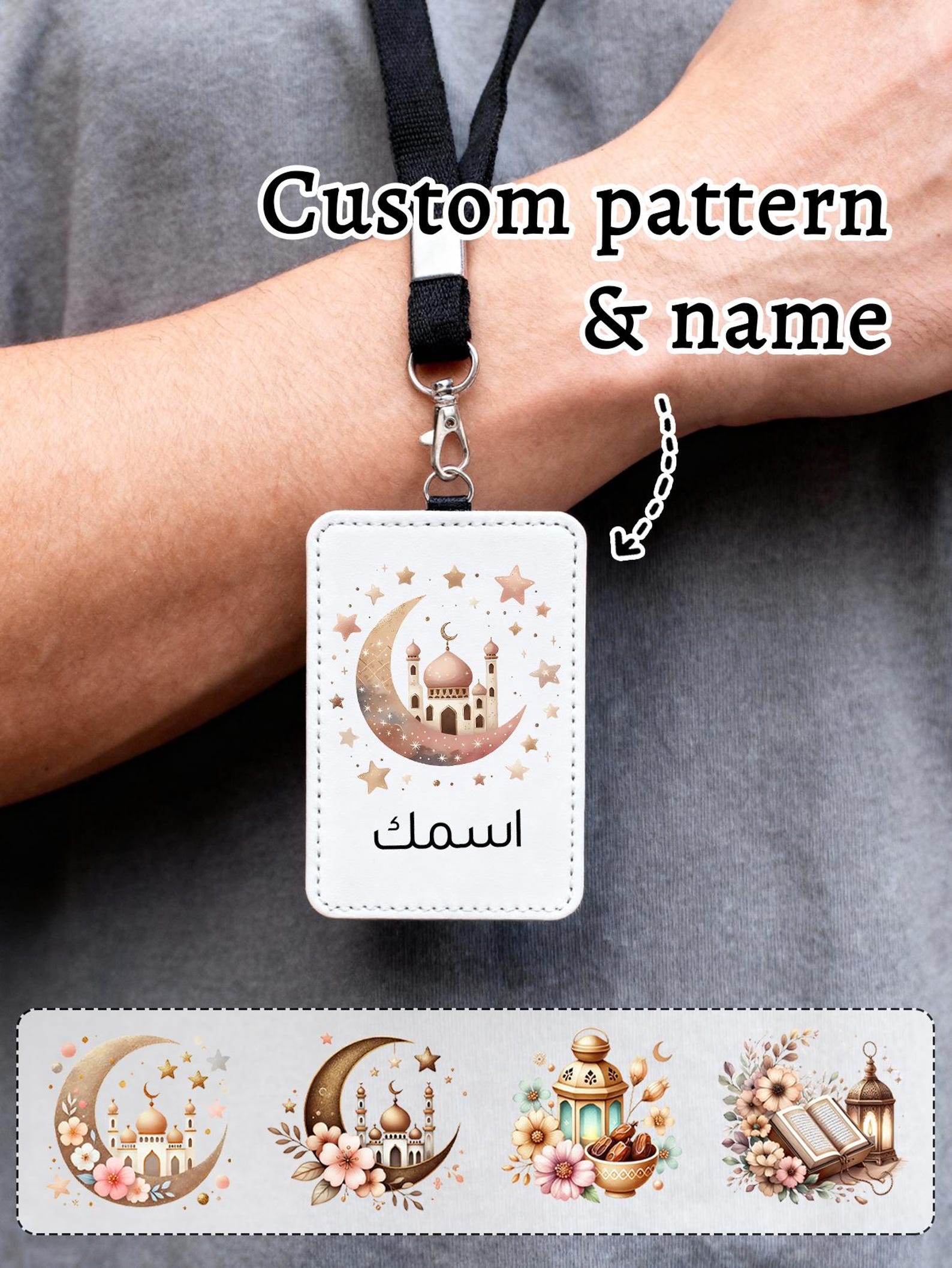 Unique Leather Work - Gepersonaliseerde visitekaartjeshouder met ID-badge, aangepast met