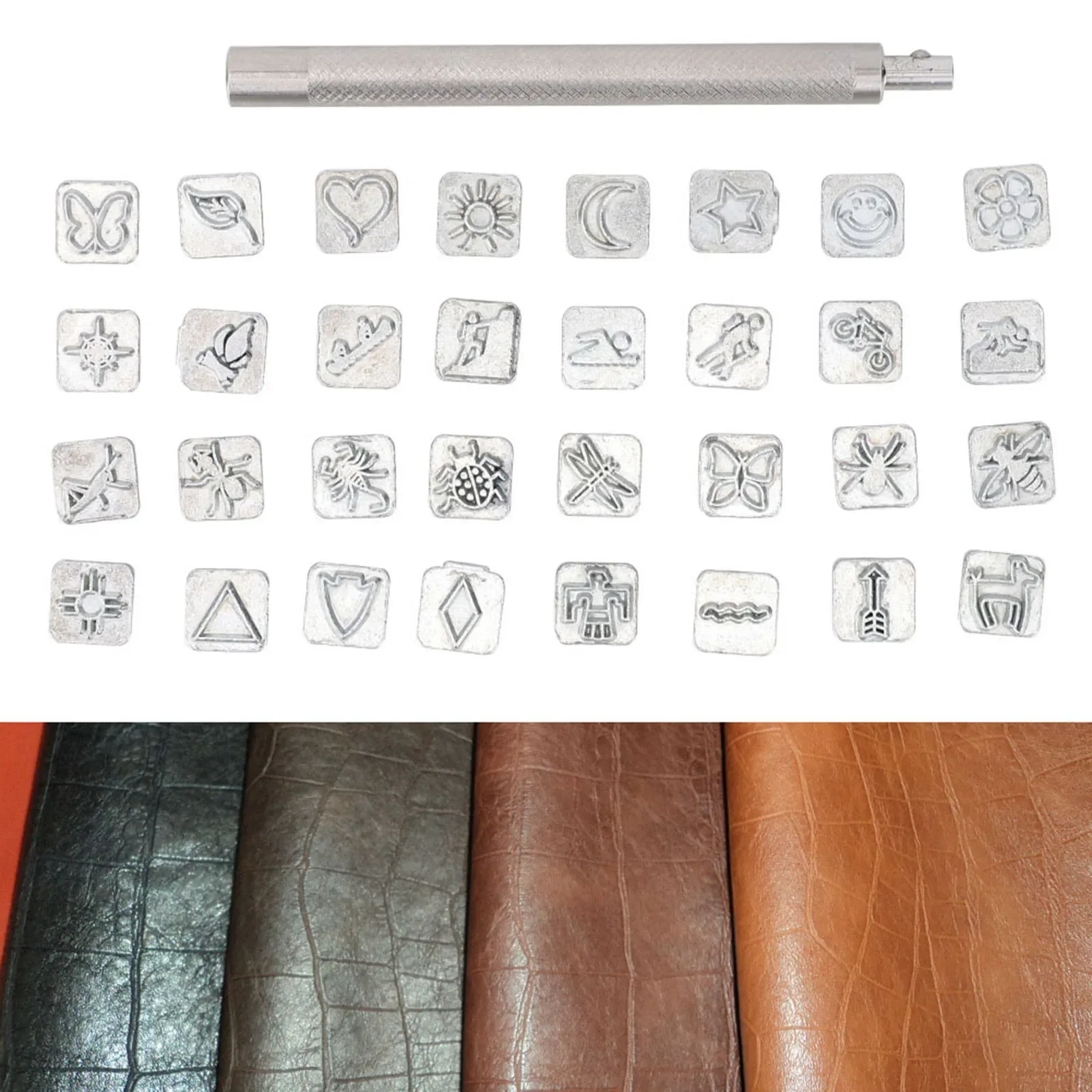 Leather Stamp Set - 32 Stuks Cartoon Dieren Plant Lederen