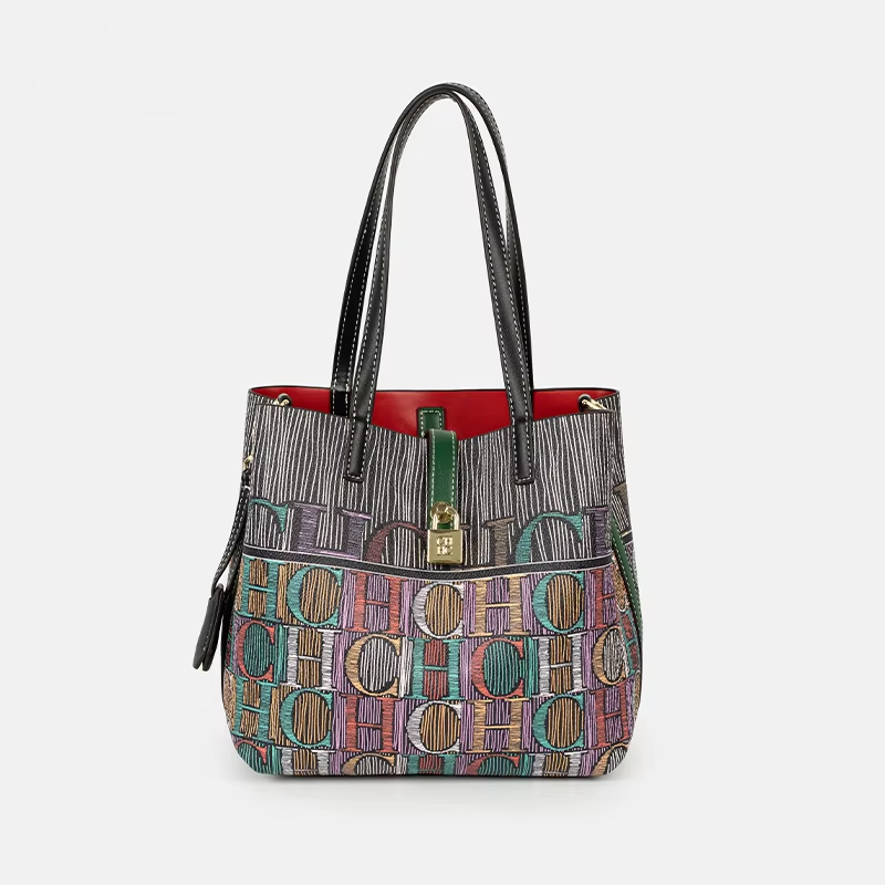 Leather Work Handbags For Women - CH Art Color bedrukte handtas Effen