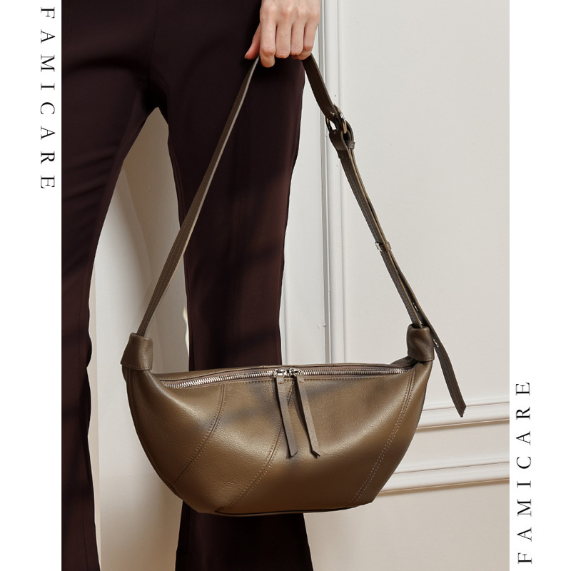 Leather Work Handbags For Women - Luxe echt lederen crossbodytas Dames Minimalistische