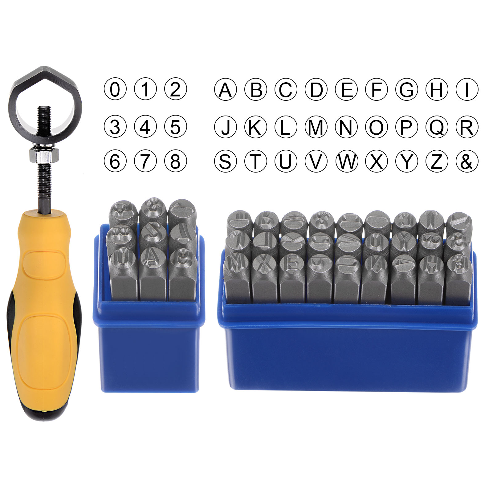 Leatherwork Punching Tool - Metaalstempelset 6mm 10mm 12.5mm A-Z/0-8 Stalen