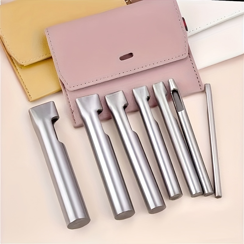 Leatherwork Punching Tool - 5 stuks lederen rechthoekige riemgatpons ovale