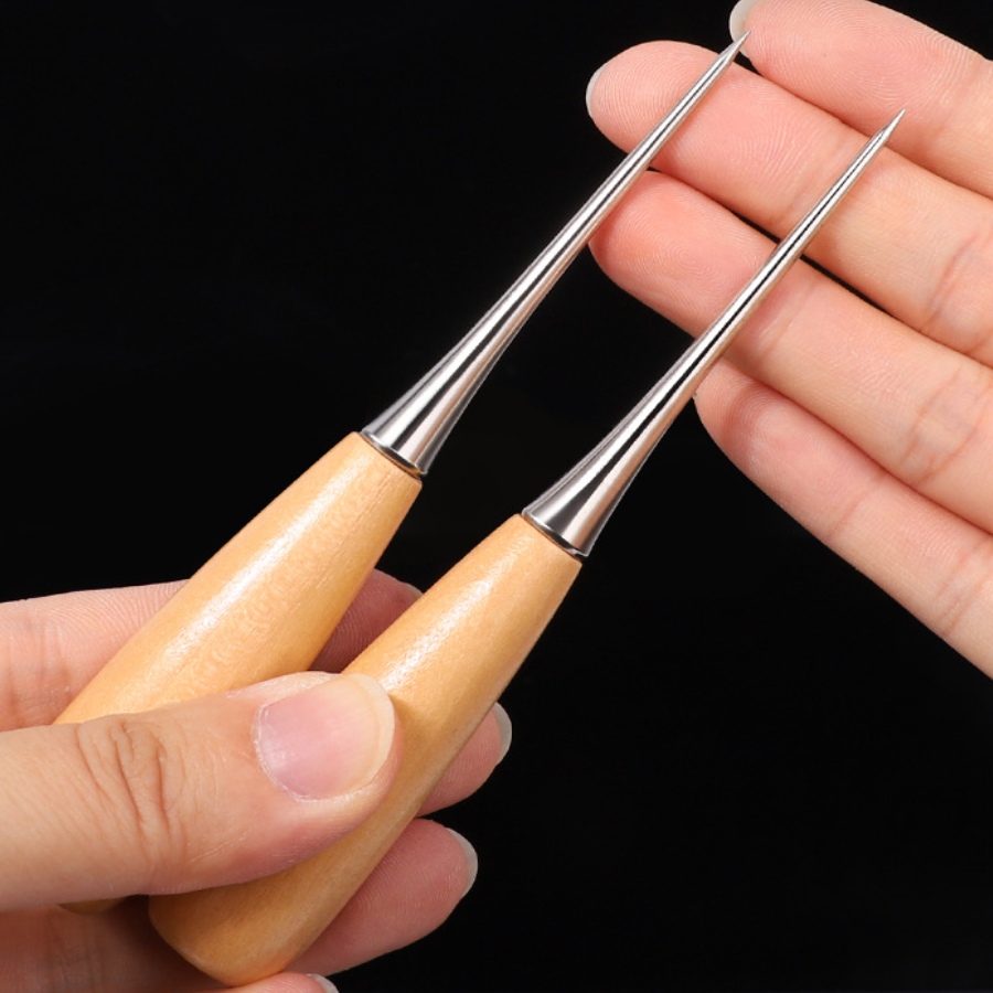 Leatherwork Punching Tool - 2 stuks lederen handnaaigereedschap, lederen ambachtelijke