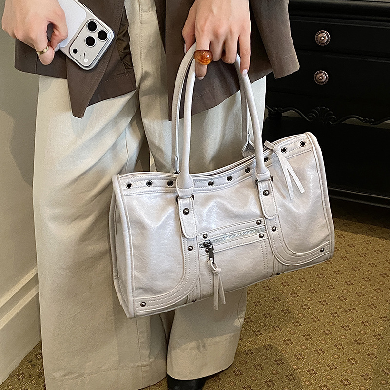 Leather Work Handbags For Women - Motorhandtas Retro Dames Schouder- en Crossbodytassen