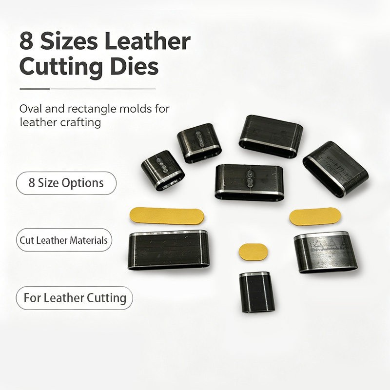 Leather Stamp Set - B00023 Set van 8 maten ellips,
