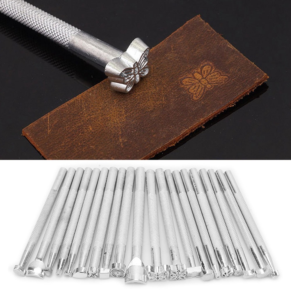 20-delige set zilverkleurige l - Leather Stamp Set recensie en prijs