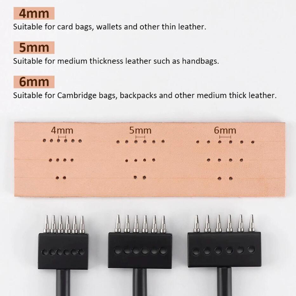 Zwarte Prong Punch Tool Set 3  - Leatherwork Punch recensie en prijs