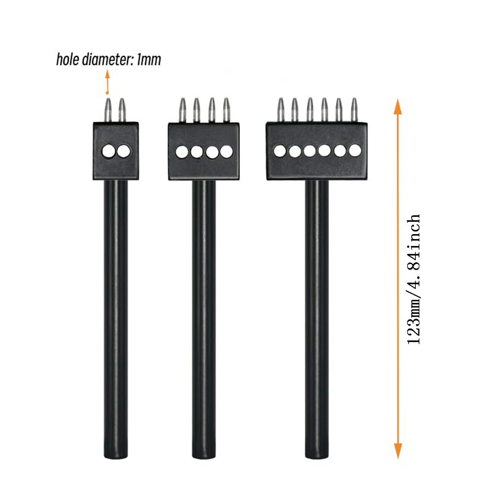 Zwarte Prong Punch Tool Set 3  - Leatherwork Punch recensie en prijs