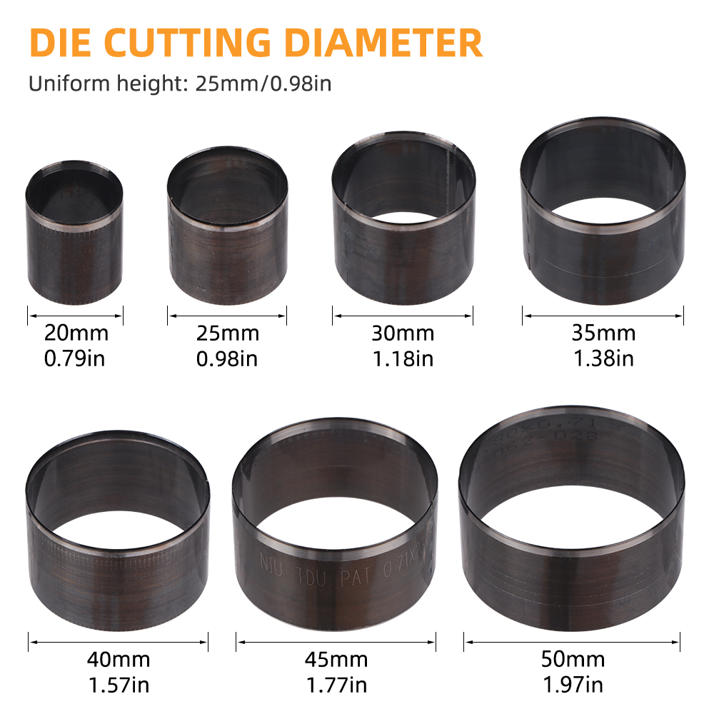 7 st/set lederen ronde ponsmat - Leatherwork Punching Tool recensie en prijs