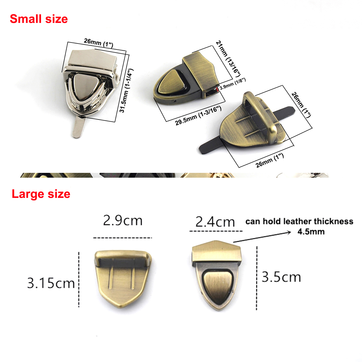 1 Stuk Metalen Tong Lock Inste - Leatherwork Hardware recensie en prijs