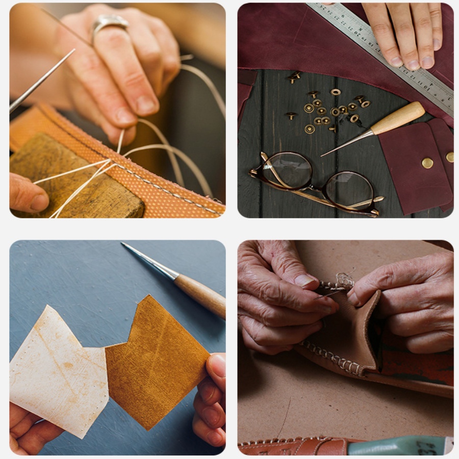2 stuks lederen handnaaigereed - Leatherwork Punching Tool recensie en prijs