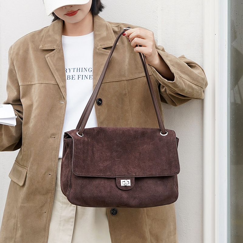 Echte suède leren schoudertas  - Leather Work Handbags For Women recensie en prijs