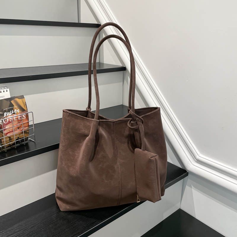 Vintage tweedelige grote capac - Leather Work Handbags For Women recensie en prijs